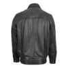 Mens Black Mirage Leather Bomber Jacket – Bild 2