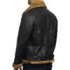 Mens B3 Flying Genuine Shearling Bomber Leather Jacket – Bild 2