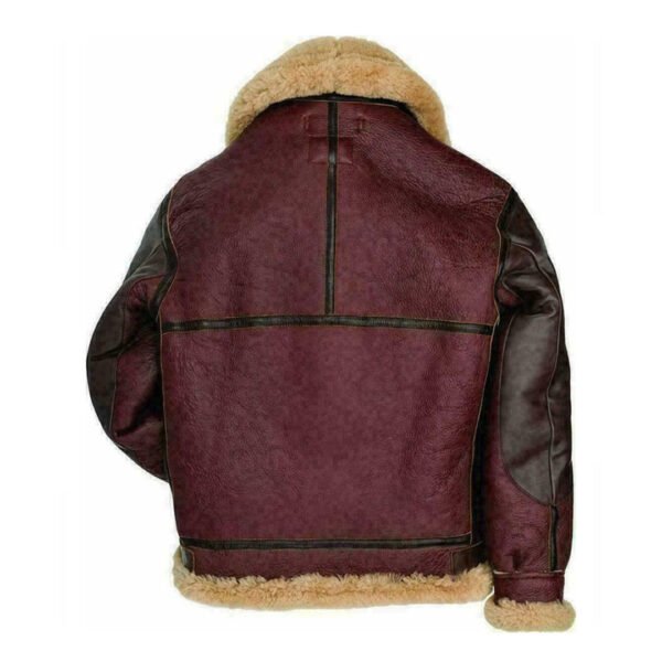 Mens Aviator George Bomber Leather Jacket – Bild 2