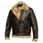 Mens Aviator Raf Flight Leather Jacket
