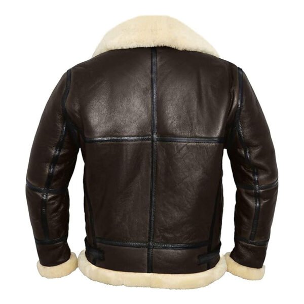 Mens Real Aviator Shearling Leather Jacket – Bild 2