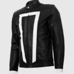 Black And White Leather Motorcycle Jacket
