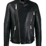 Men Black Biker Leather Jacket