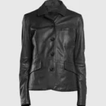 Blackridge Womens Button Leather Coat