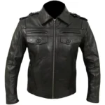 Classic Zipper Brown Leather Jacket