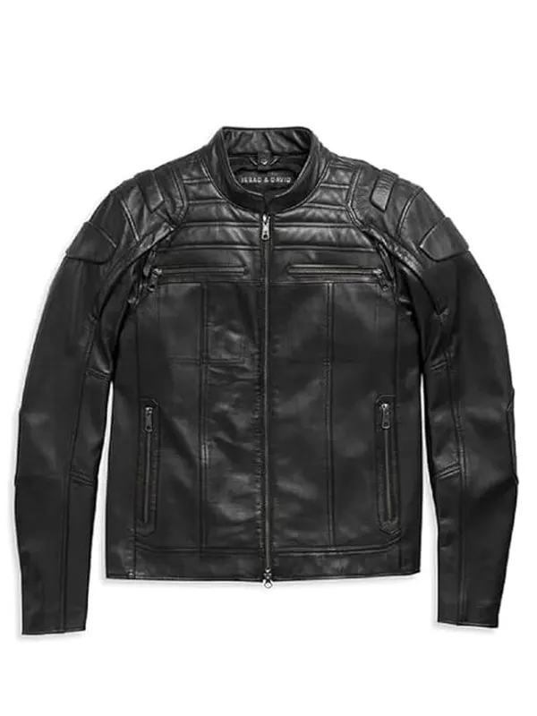 Motorcycle Black Cafe Racer Leather Jacket