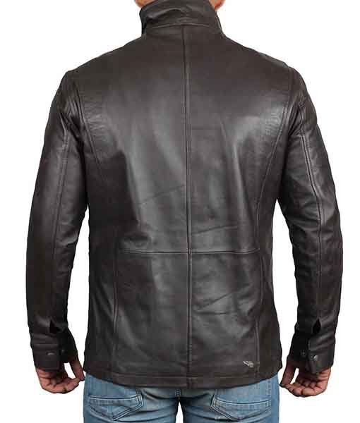 Men’s Long Brown Biker Leather Jacket