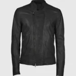 Maverick Mens Black Biker Leather Jacket