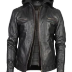 Men Black Leather Biker Jacket