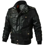 Mens Bomber Aviator Leather Jacket