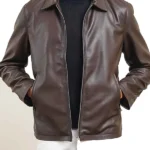 Mens Brown Genuine Leather Jacket