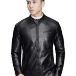 Mens Cafe Racer Black Leather Jacket
