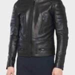 Mens Biker Slim fit Black Leather Jacket
