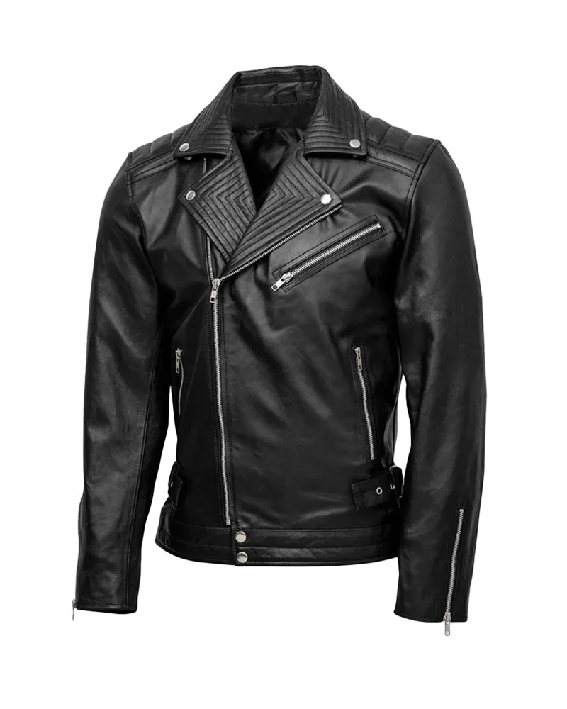 Quilted Biker Leather Jacket