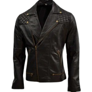 Men's soft sheepskin quilted leather jacket