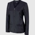 Womens Slim Leather Biker Jacket