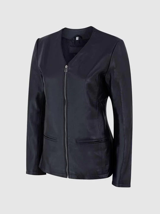 Womens Slim Leather Biker Jacket