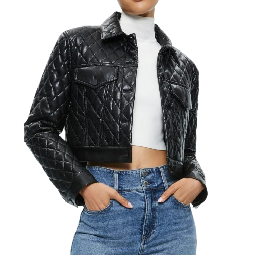 Women's quilted cropped jacket