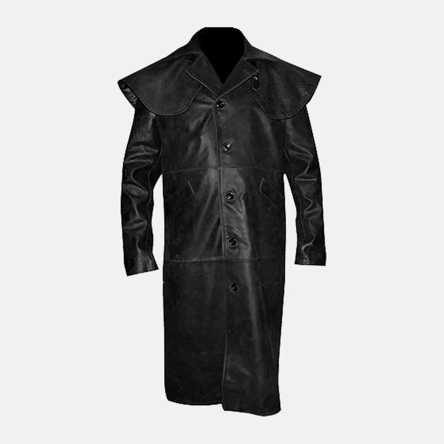 Crimson Drifter Leather Duster Coat