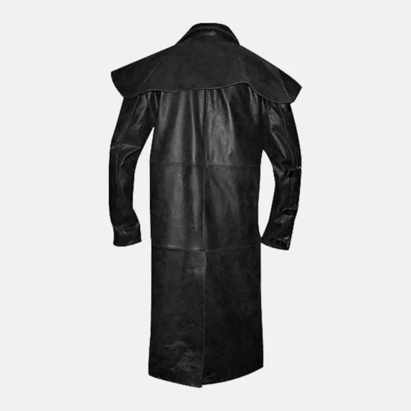 Crimson Drifter Leather Duster Coat