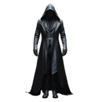 Hooded Leather Trench Coat