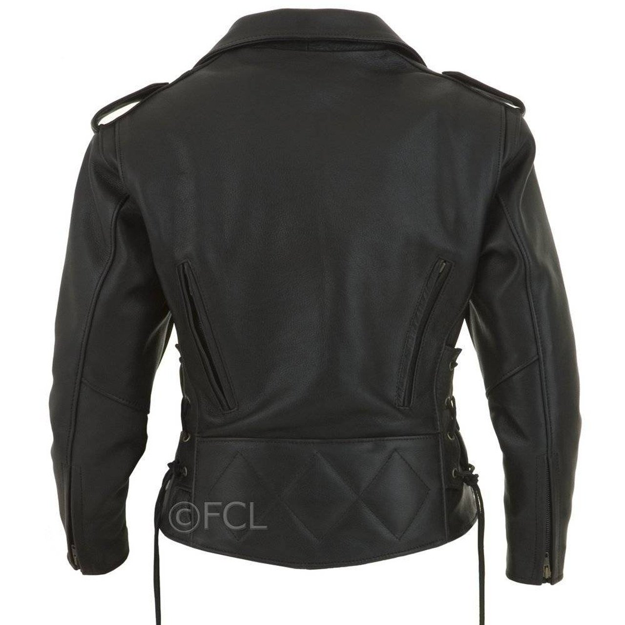 Leather motorcycle jacket ladies