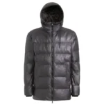 Leather & Down Puffer Jacket