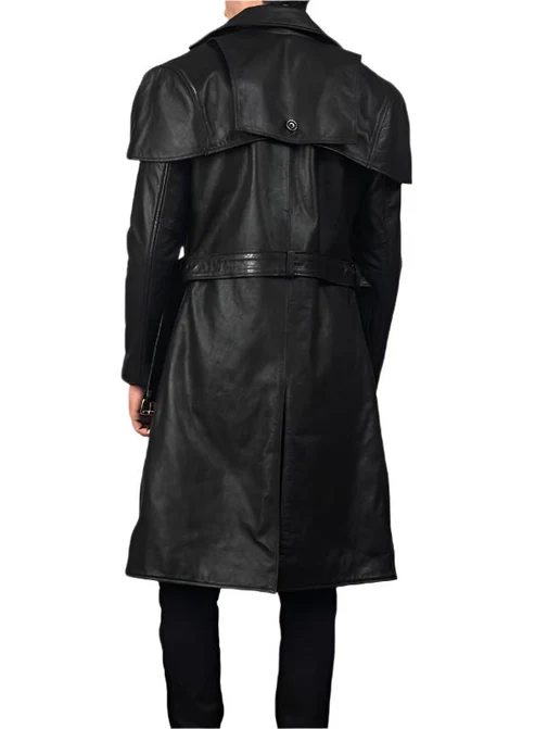 Nyther Cape-Backed Leather Duster Coat