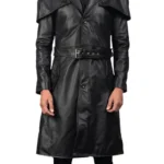 Nyther Cape Backed Leather Duster Coat