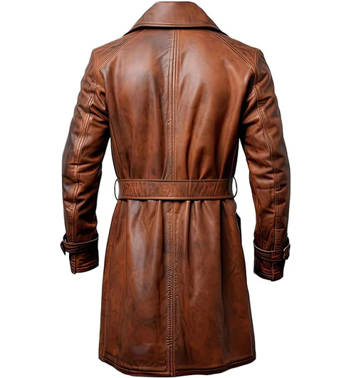 Qorion Motorcycle Leather Duster Coat