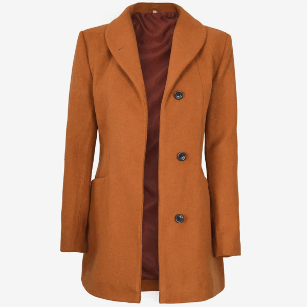 Barbara Rust Wool Coat For Women