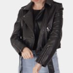 Women Black Leather Biker Jacket