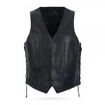 Classic Mens Side Lace Leather Vest