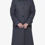 Patrice Womens Charcoal Grey Wool Coat
