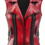 Women Red Sophie Leather Vest