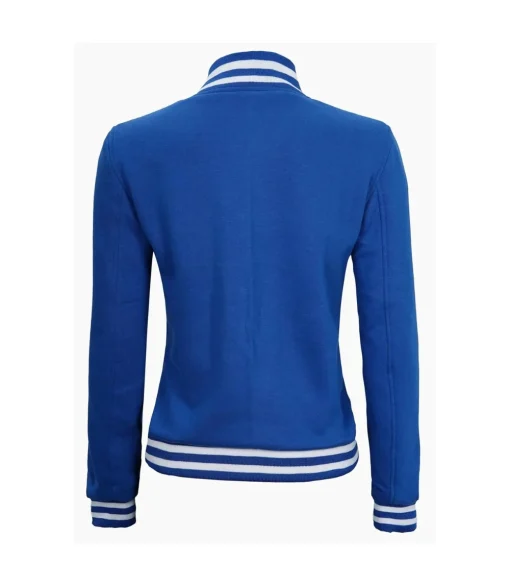 Women Bomber Style Royal Blue Varsity Jacket