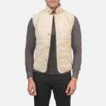 Mens Tony Off-White Suede Vest