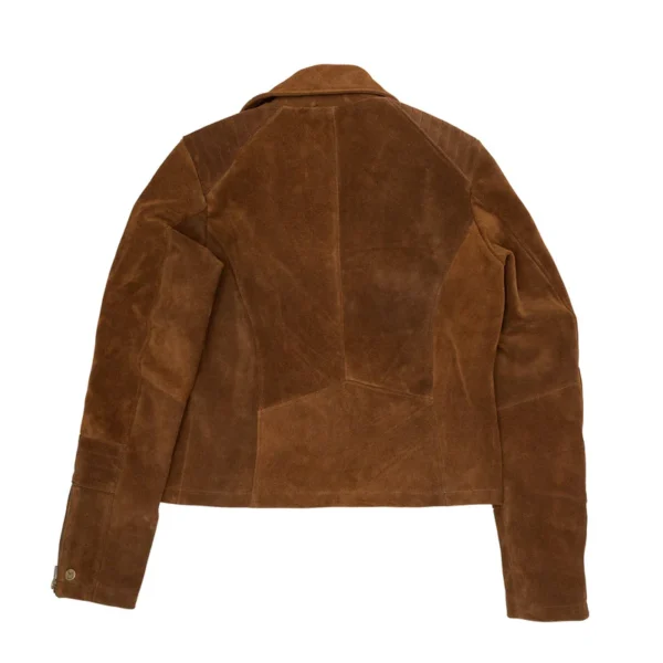 Women Tan Suede Biker Jacket