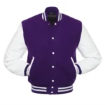 Mens Purple And White Varsity Jacket