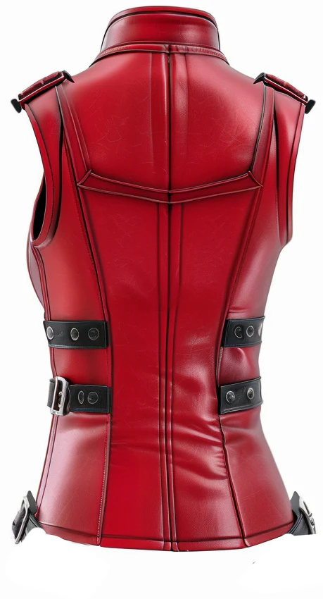 Women Red Sophie Leather Vest
