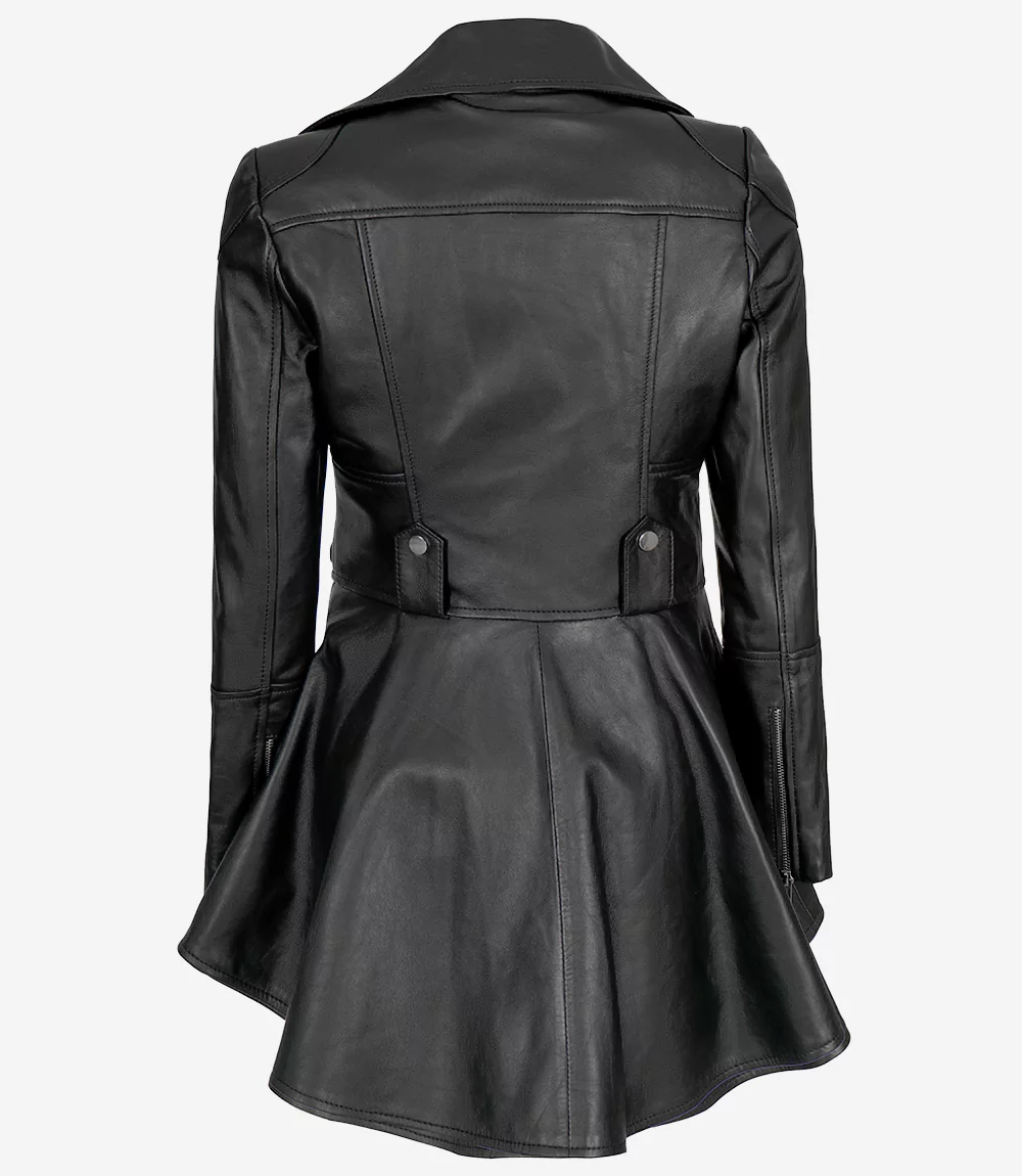 Black Womens Peplum Leather Jacket