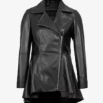 Womens Black Peplum Leather Jacket