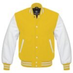 Mens Yellow And White Varsity Jacket